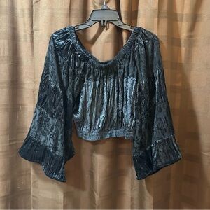 Vintage‎ Mod Melrose Velvet Off Shoulder Blouse